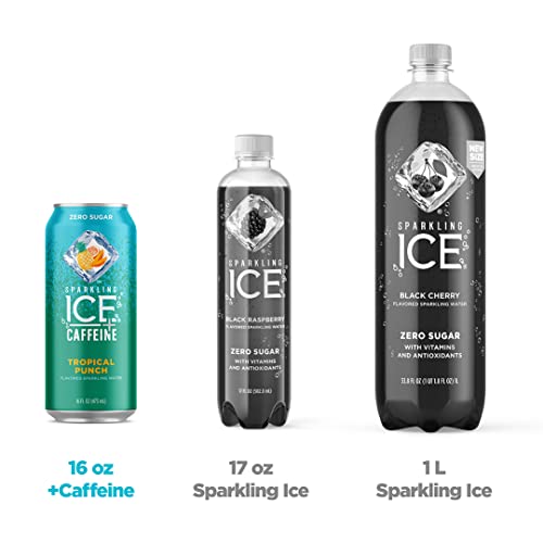Sparkling Ice +Caffeine Tropical Punch Sparkling Water with Caffeine