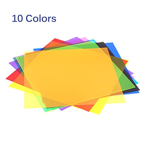 10 Pieces Colored Overlays Light Gels Transparency Color Film Plastic
