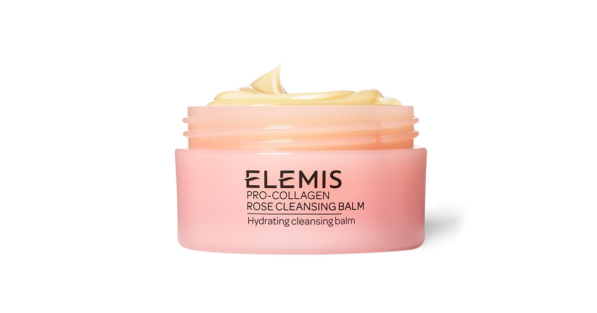 ELEMIS Pro-Collagen Cleansing Balm, 3in1 Melting Facial Cleanser for Deep Cleansing Wash, Infused with 9 Nourishing Essential Oils, Daily Moisturising Makeup Remover for Clean, Glowing Skin