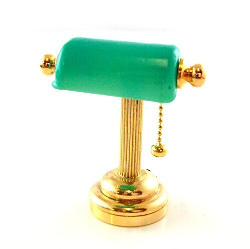 Wonham Dolls House Miniature 1:12 Scale Lighting Led Battery Light Green Desk Lamp