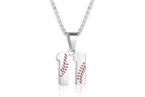 ZRAY TLIWWF Inspiration Baseball Jersey Number Necklace Stainless Steel Charms Number Pendant for Boys Men