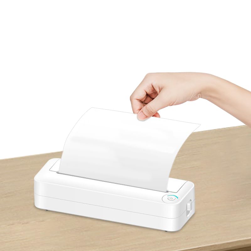 Hsthe Sea CP032739 Portable Bluetooth Thermal Printer, A4/4x6/3x5/2x3 Inches, Wireless Mobile Printer, Inkless, for Phone & Laptops