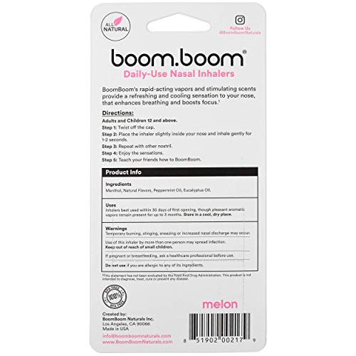 Aromatherapy Nasal Inhaler (3 Pack) by BoomBoom Boosts Focus