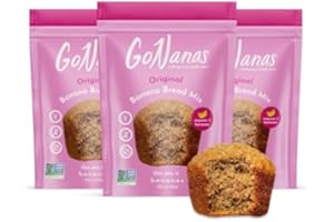 GoNanas Original Oat Flour Banana Bread Mix, Suitable for Plant Based Vegan Diets, Gluten Free Dairy Free Snacks, Healthy Snacks For Adults, Muffin Mix, Nut Free, Cupcakes Dessert, NON-GMO, 3pk