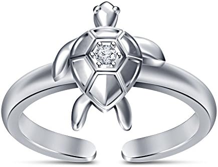 SilvernshineJewels Platinum Plated Hawaiian Honu Sea Turtle Open Adjustable Toe Ring
