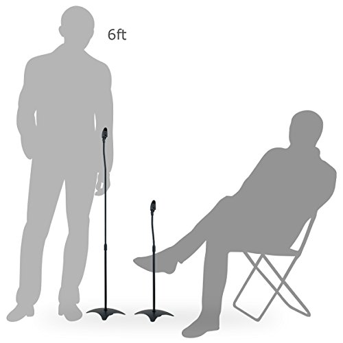 9horn Pair of Metal Speaker Stands Height Adjustable (Black, 1 Pair) - Thumbnail 3