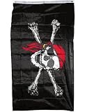 Pirate FLAG Jolly Roger Skull & Crossbones with Red Hat - 2 feet x 3 feet