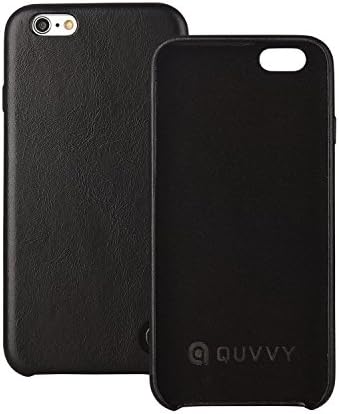 QUVVY The Bristol Premium Leather iPhone 6/6s Case | Genuine Top Grain Leather | Snap-On Design with Edge-to-Edge Drop, Shock, and Impact Resistance | Designer Smartphone Cover (iPhone 6/6s Black)