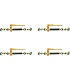 Mytee Products  4 Pack  5/16"-3/8" Heavy Duty Ratchet Lever Load Binder W Grab Hooks 5 400 Lbs Working Load Limit Red Tie Down Hauling Chain Binders For Flatbed Truck Trailer