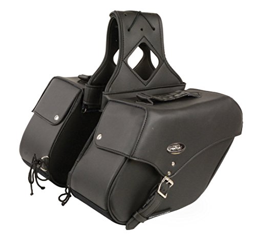 Medium Black Pvc Throw Over Slant Motorcycle Saddlebags