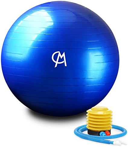 CHICMODA Exercise Ball (Multiple Sizes) Extra Thick Yoga Ball Chair, Anti-Burst Heavy Duty Stability Ball Supports 2200lbs, Birthing Ball with Quick Pump (Office & Home & Gym)