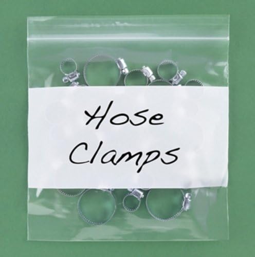 Unni Size: 8" X 10", 6 Mil, Pack of 100, White Block, Heavy-Duty Puncture-Resistant Reclosable Plastic Zip Lock Zipper Storage Poly Bags