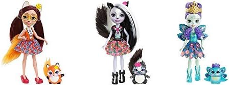 Enchantimals Set of 3 Dolls - Sage Skunk, Patter Peacock, Felicity Fox