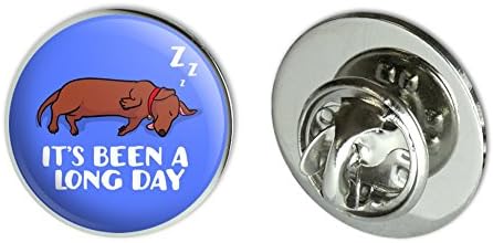 それは長い一日の犬ダックスフンドだったメタル0 75インチラペルハットピンタックタックピンバック ブランド品