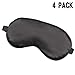 Sleep Mask-Eye Mask for Sleeping for Women Comfortable Super Soft Adjustable Blindfold Black 4 Pack