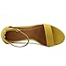 Ollio Womens Shoe Faux Suede Simple Ankle Strap Chunky High Heel Sandals MG33 (7.5 B(M) US, Yellow)