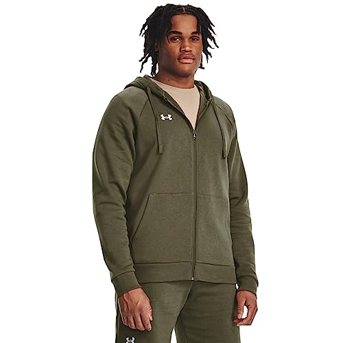 Under Armour Men's Rival Fleece Full Zip Hoodie, (390) Marine OD Green / / Whit…