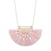 Tassel Pendant Necklace,Haluoo Bohemia Gold Plated Pendant Silky Fringe Tassle Necklace Women Geometric Sector Pendant Necklace Girls Gold Plated Long Sweater Chain Necklace Boho Jewelry (Light Pink)thumb 3