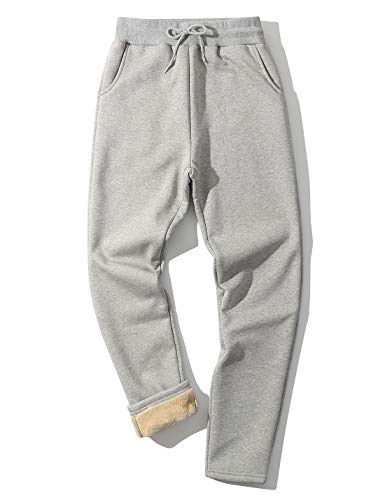 Gihuo men's winter fleece pants sherpa lined sweatpants active running jogger pants Clearance