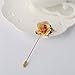 Unisex Floral Golden Flower Lapel Stick Brooch Pin for Formal Wear (Alloy Clutch)