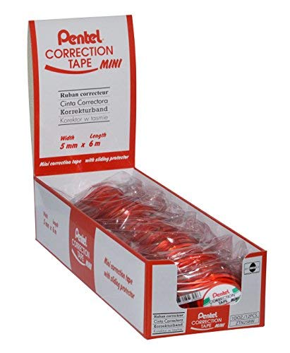 Pentel Pack of 12 ztn25bw Mini Sideways Application Correction Tape 5 mm x 6 m — image 1