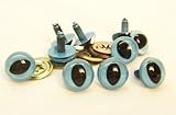 Sassy Bears 12mm Light Blue Cat Reptile Safety Eyes for Bear, Doll, Puppet, Plush Animal and Craft - 10 Pairs