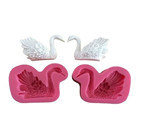 Freedi 2Pcs Silicone Muffin Cookie Cup Cake Baking Mold Chocolate Jelly Pudding Maker Mould Tool Swan Shape