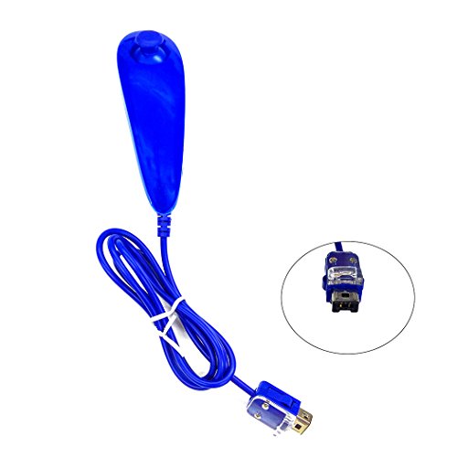Nunchuck Controller Aoyoho Pack of 2 Blue Replacement Nunchuk Controller for Nintendo Wii Video Game