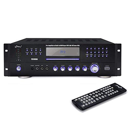 Pyle Home Theater Preamplifier Receiver, Audio/Video System, CD/DVD Player, AM/FM Radio, MP3/USB Reader, 1000 Watt (Renewed)