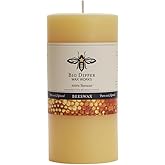 Big Dipper Wax Works 100% Pure Beeswax Pillar Candles (1 Pack) – 3" x 6" Handmade in USA, Long Burning Clean Soot-Free, Natural Honey Aroma, Eco-Friendly Cotton Wick, Home Décor & Meditation