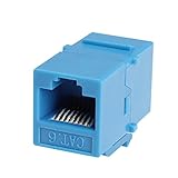AllSmartLife 10-Pack Cat6 RJ45 Double Female Keystone Jack Inline Coupler - blue