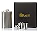Hip Flask Set Silver 8 Oz Gift 100% Stainless Steel(304/18-8 SS).Bonus 2 Shot Glass+1Funnel+1Giftbox.Flask Leak Proof Tested.Flask for Liquor/Alcohol.Flask for Men/Women DonHill (TM)
