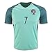 Ronaldo Jersey #7 Portugal Away Youth Soccer Jersey & Kids Shorts + Ronaldo #7 Drawstring Backpack Premium Football Gift for Boys Girls