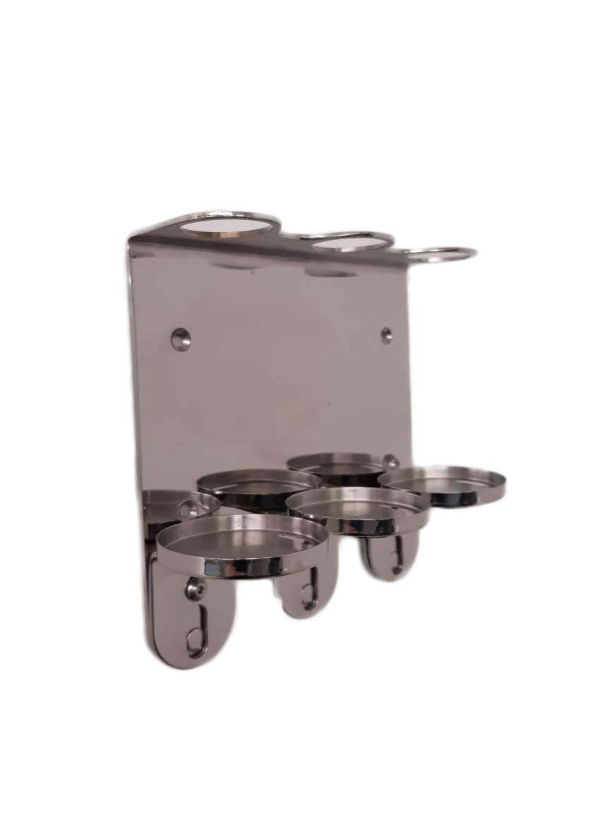 WALL MOUNT 300ml TRIPLE DISPENSER CHROME HOLDER ideal for Sea Kelp Bottles