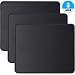 Foroffice 3 Pack Mouse Pad with Stitched Edge, Computer Mouse Pad with Non-Slip Rubber Base, Washable Mousepads Bulk with Lycra Cloth, Mouse Pads for Computers Laptop Mouse 10.2x8.3x0.12inch Black