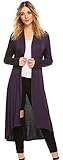 POGTMM Women's Long Open Front Drape Lightweight Maix Long Sleeve Cardigan Sweater (US XXL(20-22), Purple)