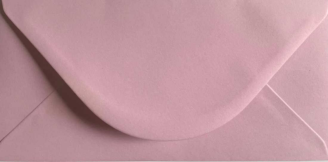 DL (110mm x 220mm) Coloured Envelopes for Greetings Cards Party Invitations & Craft - Pack of 75 (Light Pink)
