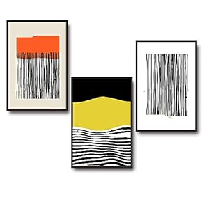 3 Piece Framed Canvas Wall Art for Living Room, Bedroom Mattis and Brutalist Canvas Prints for Modern Home Decoration Ready to Hang - 16"x24"x3 Panels