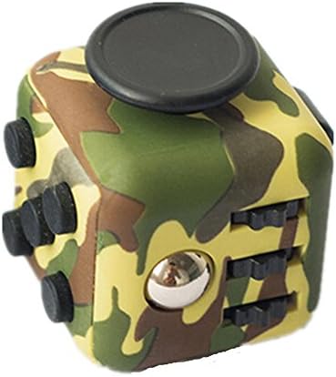 Taold Fidget Toy 6 Sides Anti-anxiety Relieve Stress Dice for Fidgeters and Adults (Camo Green 1)