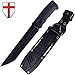 Grand Way Tanto Fixed Blade Knife - Stainless Steel Japanese Tanto Blade Knives - Black Tactical Military Survival Traditional Ninja Knife with Sheath 2786 U-BQ