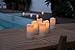 Enchanted Spaces Set of 6 Outdoor 3x6 Waterproof Resin Flickering LED Flameless Battery Candles with Timer and Remote and C Batteries Included