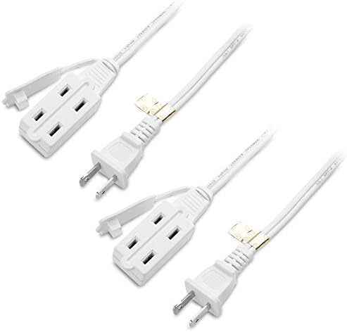 2-Pack 16 AWG 2 Prong Extension Cord 