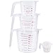 PREMIUM 3pc Measuring Cups Set - Large 4-Cup, 2-Cup and 1-Cup Capacity - BPA Free Plastic With Angled Grip And Spout - Specifically Crafted For Liquid Wet And Dry Ingredients