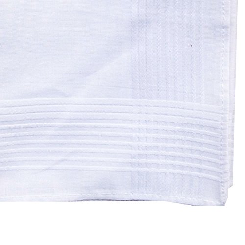 COCOUSM Mens Claasic New White 100% Cotton Handkerchiefs Hanky