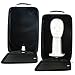 Large Wig Travel Box with Top Handle, Shoulder Strap & Double Zipper, Carrying Case with Removable Head-Holding Base - Black Square Design - by Adolfo Design