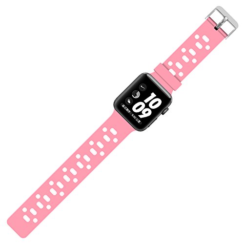 Pantheon Apple Watch Silicone Replacement Band, Sport Edition by, Strap fits the 38mm or 42mm Apple Watch 1, 2, 3 and Nike edition - Square Hole (42MM)