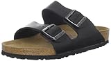 Birkenstock Unisex Arizona Black Amalfi Leather Soft Footbed Sandals - 38 M EU / 7-7.5 B(M) US