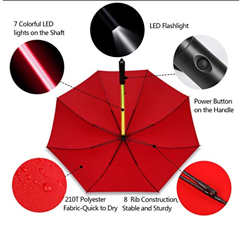Premium Lightsaber Umbrella LED Light Up 7 Different Shaft Colors and