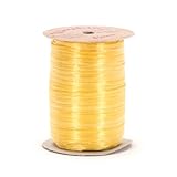 Berwick Offray Daffodil Yellow Pearlized Raffia Ribbon, 1/4'' Wide, 100 Yards