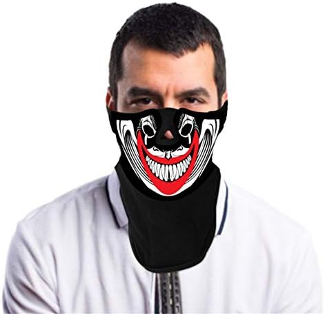 Bokze LED Light Up Mask Sound Music Activated Half Face Covered Halloween Dance Party Mask for Adults(Not Include Battery)